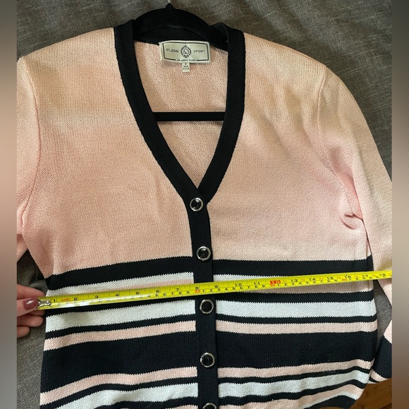 St. John Sport by Marie Gray Cardigan- Pink Black and White Size P - Picture 8 of 9